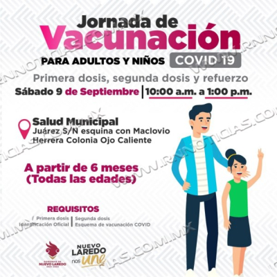 Gobierno Municipal realizara jornada de vacunación contra Covid para niños y adultos