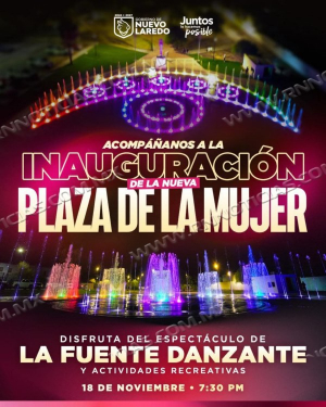 INVITA GOBIERNO MUNICIPAL A LA GRAN INAUGURACI&Oacute;N DE LA PLAZA DE LA MUJER ESTE 18 DE NOVIEMBRE
