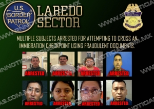 La Patrulla Fronteriza de Laredo arresta a individuos indocumentados con documentos falsos