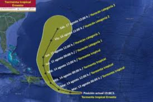Se forma la tormenta tropical Ernesto que podr&iacute;a llegar a hurac&aacute;n