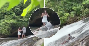 Hombre cae desde una cascada tras pedirle matrimonio a su novia