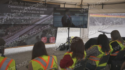VIDEO Colocan primera piedra de Segundo Puente Ferroviario Internacional entre los dos Laredos