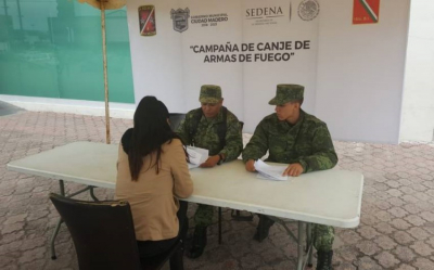 Arranca Sedena y Gobierno de Ciudad Madero campaña de Canje de Armas 2022