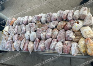 Oficiales de CBP y especialistas en agricultura incautan 124 libras de carne de cerdo fresca y aves de corral prohibida
