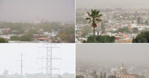 Trae frente fr&iacute;o nubes de polvo