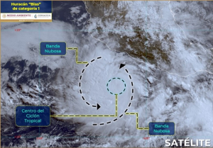 Tormenta Tropical Blas se intensificó y convirtió en huracán categoría 1
