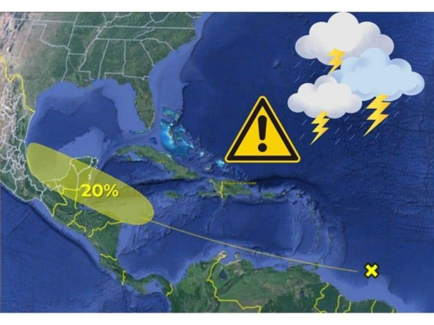 Zona de baja presión presenta 20% de probabilidad de desarrollo ciclónico