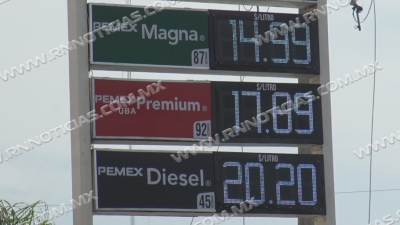 A la alza precio de la gasolina y diésel en Nuevo Laredo