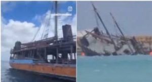 Así se hundió el crucero Jolly Roger tras el paso del huracán Beryl