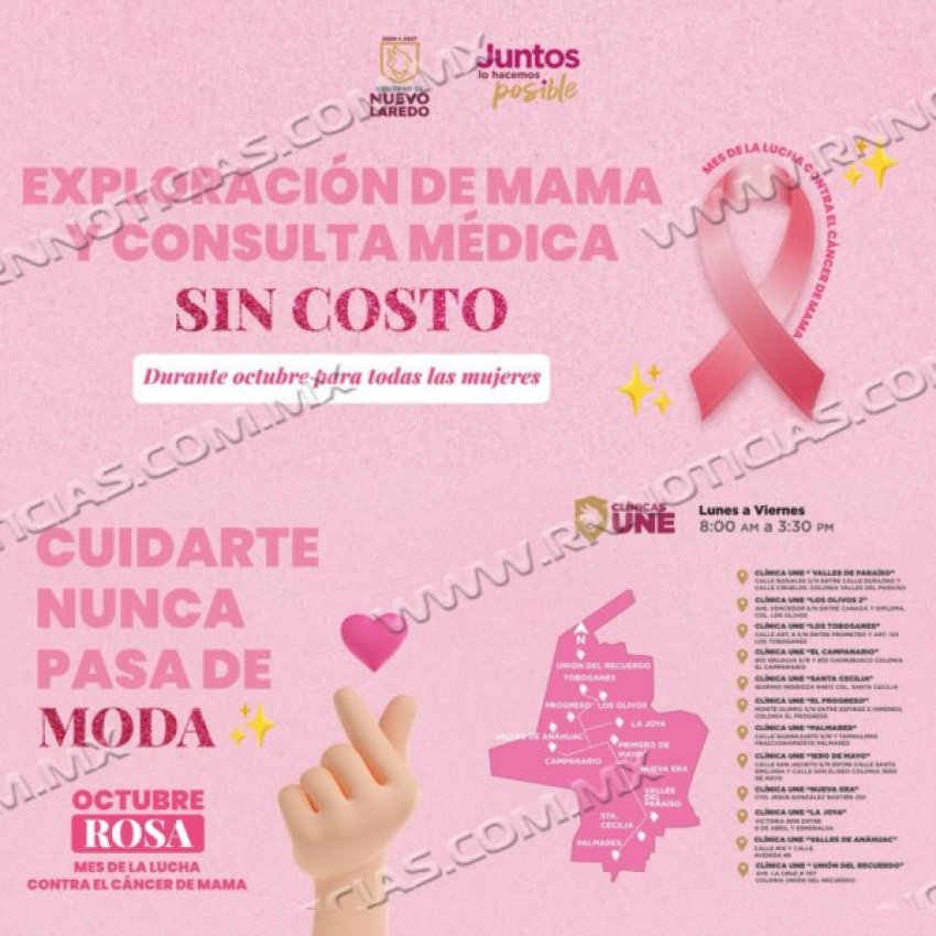 GOBIERNO MUNICIPAL PROMUEVE CAMPAÑA GRATUITA DE PREVENCIÓN CONTRA EL CÁNCER DE MAMA
