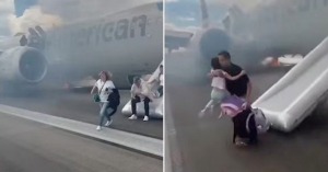 Un avi&oacute;n de American Airlines se incendi&oacute; durante el despegue en Denver