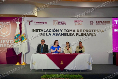 Instala Carmen Lilia Canturosas la Asamblea Plenaria del COPLADEM en Nuevo Laredo