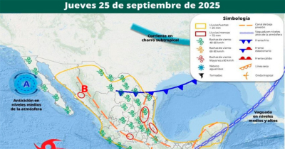 Golpeará el jueves frente frío número 4