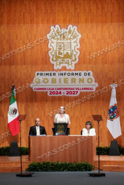 Carmen Lilia Canturosas rinde su primer informe de gobierno en su segunda administración