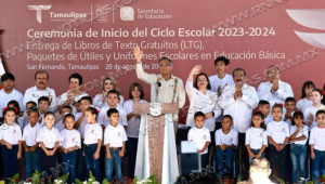 Tamaulipas participa con el presidente López Obrador en ceremonia del nuevo ciclo escolar