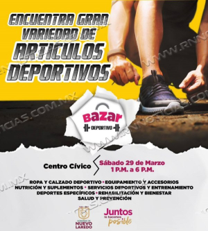 INVITAN AL BAZAR DEPORTIVO DEL GOBIERNO MUNICIPAL