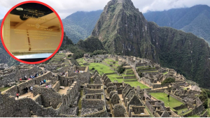 Roban placa de oro insignia de Machu Picchu