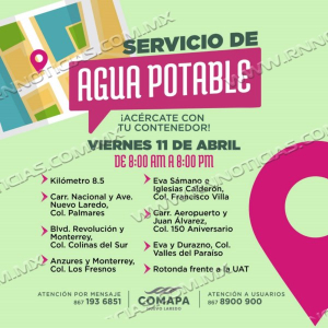 EXHORTA COMAPA A ALMACENAR AGUA ANTE SUSPENSI&Oacute;N DE SERVICIO POR TRABAJOS DE MANTENIMIENTO