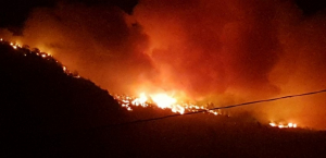 Fuertes vientos reviven incendio en sierra de Santiago, NL