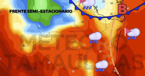 Frente fr&iacute;o y humedad tropical desatan temporal en Tamaulipas
