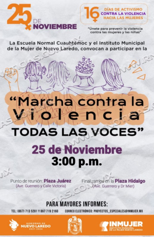 Marcha &quot;Contra la Violencia Todas las Voces&quot;: INMUJER invita a la Movilización en Conmemoración del Día Internacional de la Eliminación de la Violencia contra la Mujer
