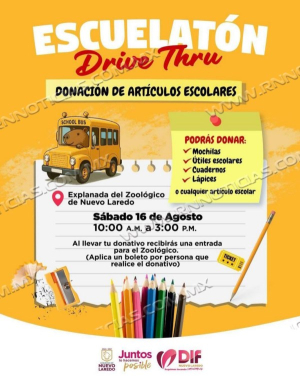 GOBIERNO MUNICIPAL Y SISTEMA DIF INVITAN AL &ldquo;ESCUELAT&Oacute;N&rdquo; PARA APOYAR A FAMILIAS VULNERABLES EN EL REGRESO A CLASES